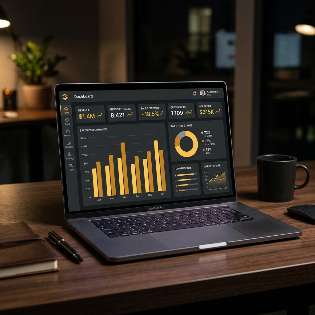 Dashboard de gestión empresarial Lambak